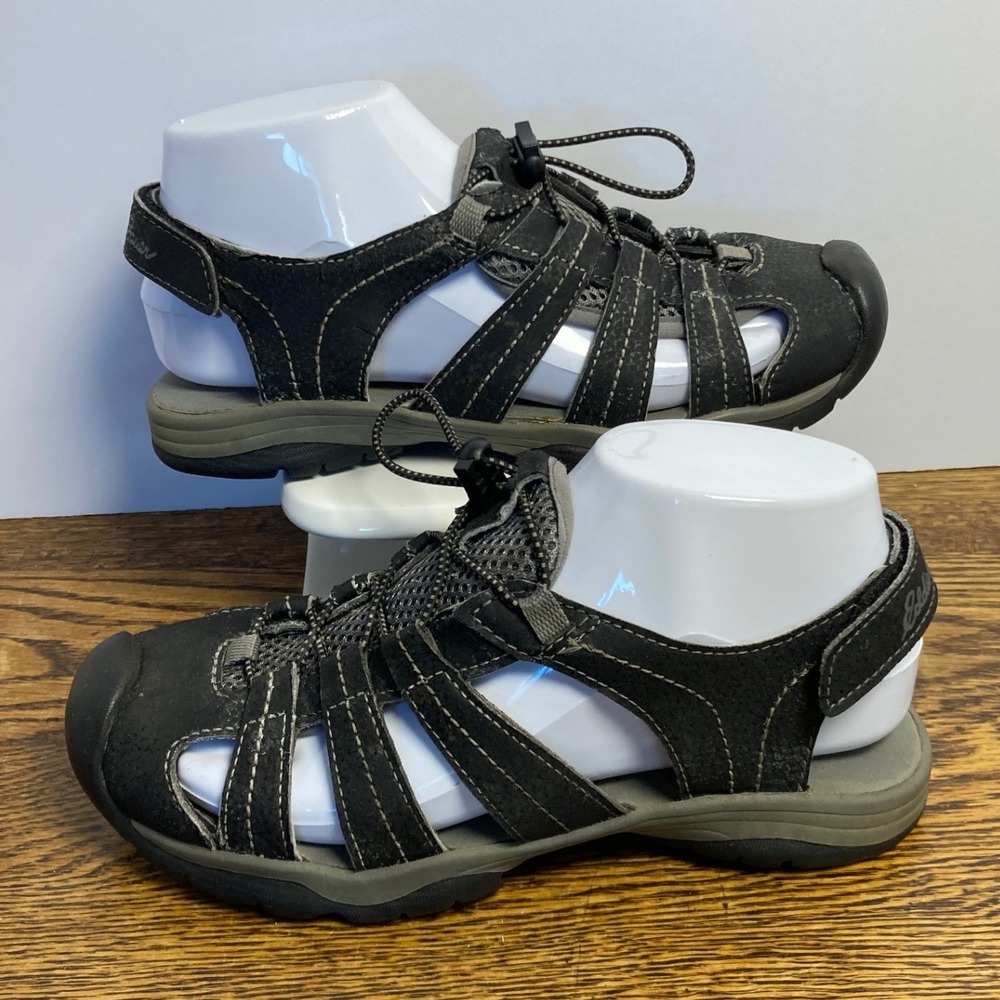 Eddie Bauer Chris Boys Sport Sandals Black Grey Closed Toe Hiking Shoes Size 4